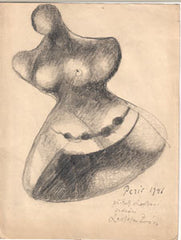 ZÍVR; LADISLAV (1909-1980). - PARIS 1946. Kresba tužkou; deikace Karlu Lodrovi; podpis. 260x200. /q/