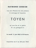 TOYEN. - 1962. Raymond Cordier. Katalog výstavy.