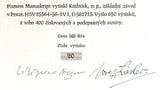 Liesler - NEZVAL; VÍTĚZSLAV: SLOKY O PRAZE. - 1956. 10 celostr. litografií JOSEFA LIESLERA; ex. 20/400 s podpisy autorů.