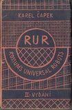 ČAPEK; KAREL: R.U.R. Rossum´s Universal Robots. - 1921. 2. vyd. Obálka JOSEF ČAPEK. /jc/