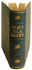 DYRYNK; KAREL: PRAVIDLA SAZBY TYPOGRAFICKÉ. - 1928. 4. vyd. Kož. vazba; podpis autora; z přednostních 50 exemplářů. REZERVACE