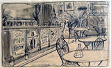 LHOTÁK; KAMIL. - Kresba tuší; kvaš. 118x197. Sign. a dat. 1956.