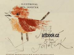 JANEČEK; OTA. - 1977. Barevná kresba; podpis.