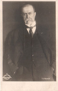 Portrét T. G. Masaryka. Bromografie 136x86. Značeno 'Drtikol - Prague; Brom.. č. 2'. /osobnosti/