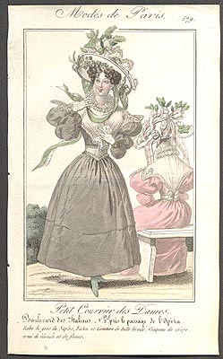 Modes de Paris, ručně kolorovaná rytina, no. 579 - 1.pol. 19. st.