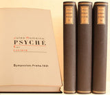 Teige - ROMAINS; JULES: PSYCHÉ. - 1931. Vazba; tit. list a typo KAREL TEIGE. ex. č. XI z 50 přednostních výtisků. Kožené vazby. 3 sv.