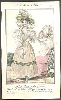Modes de Paris, ručně kolorovaná rytina, no. 576 - 1.pol. 19. st.