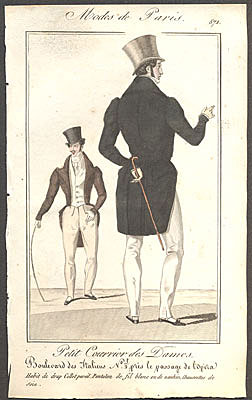 Modes de Paris, ručně kolorovaná rytina, no. 571 - 1.pol. 19. st.
