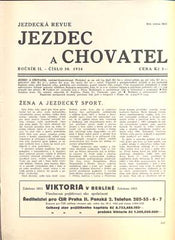 JEZDEC A CHOVATEL - JEZDECKÁ REVUE. - Roč. II., č. 30, 1934.