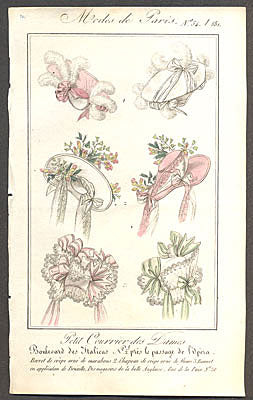 Modes de Paris, ručně kolorovaná rytina, no. 54 / 581 - 1.pol. 19. st.