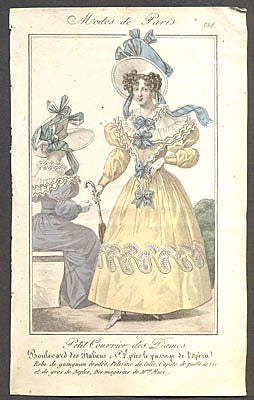 Modes de Paris, ručně kolorovaná rytina, no. 558 - 1.pol. 19. st.