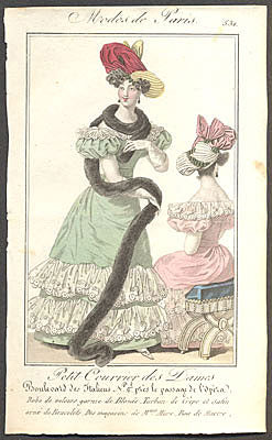 Modes de Paris, ručně kolorovaná rytina, no. 531 - 1.pol. 19. st.