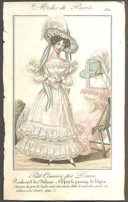 Modes de Paris, ručně kolorovaná rytina, no. 562 - 1.pol. 19. st.