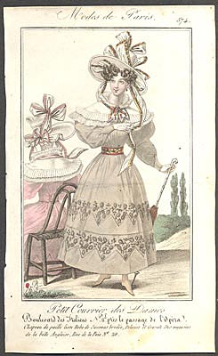 Modes de Paris, ručně kolorovaná rytina, no. 574 - 1.pol. 19. st.
