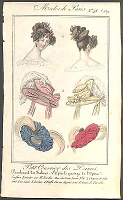 Modes de Paris, ručně kolorovaná rytina, no. 48 / 539 - 1.pol. 19. st.