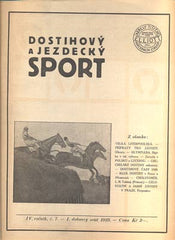 DOSTIHOVÝ A JEZDECKÝ SPORT. - Roč. IV., č. 7, 1929.