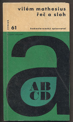 MATHESIUS, VILÉM: ŘEČ A SLOH. - 1966. Otázky a názory.