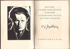 ZEGADLOWICZ; EMIL: BALLADA O BABCE HORALČICKÉ O DĚTECH A O ZÁŘIVÉM CHLÉVU ZA VŠEMI STOJÍCÍM. - 1928. Samotíšky; Babler. Dřevoryt Jerzy Hulewicz.