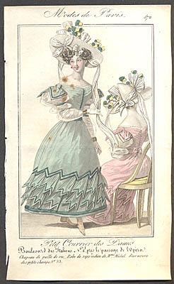 Modes de Paris, ručně kolorovaná rytina, no. 572 - 1.pol. 19. st.