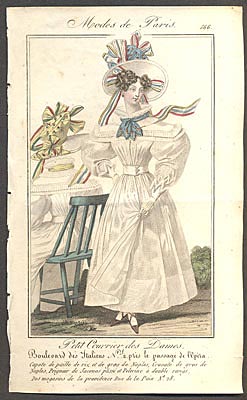 Modes de Paris, ručně kolorovaná rytina, no. 566 - 1.pol. 19. st.