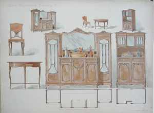 ca 1910. Jugendstil; 60 bar. tabulí; komplet. /q/