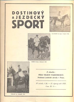 DOSTIHOVÝ A JEZDECKÝ SPORT. - Roč. IV., č. 22, 1929.