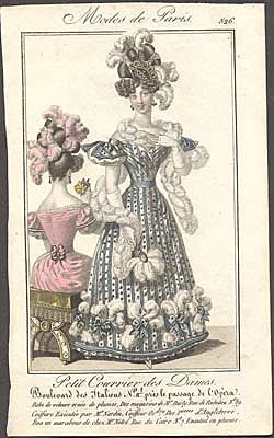 Modes de Paris, ručně kolorovaná rytina, no. 526 - 1.pol. 19. st.