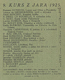 9. kurs z jara 1925. Obálka Wilhelm Wessel.