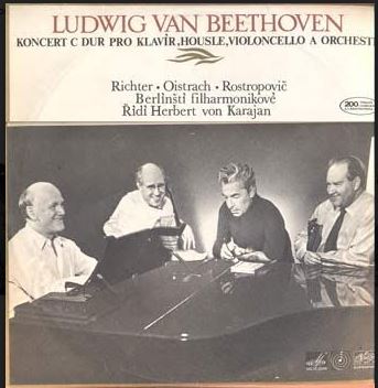 Ludwig van Beethoven, Koncert C Dur Pro Klavír, Housle, Violoncello A Orchestr. Richter - Oistrach - Rostropovich, Berlínští Filharmonikové, řídí Herbert von Karajan.