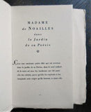 Pourtalès, Guy de: Madame de Noailles dans le jardin de sa poésie. - 1937.