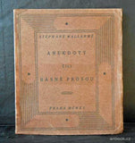 MALLARMÉ, STÉPHANE: ANEKDOTY ČILI BÁSNĚ PRÓSOU. - Moderní revue, 1915.