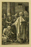 DÜRER, ALBRECHT. Petrus und Johannes an der goldenen Pforte. Mědiryt, ruční papír. - (kol. 1920).