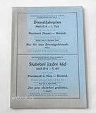 Protektorátní dráhy Čech a Moravy. Služební jízdní řád. MEZIMOSTÍ n. NEŽ. - GMÜND. 1940.