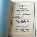 Protektorátní dráhy Čech a Moravy. Služební jízdní řád. MEZIMOSTÍ n. NEŽ. - GMÜND. 1940.