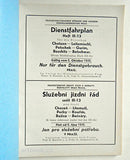 Protektorátní dráhy Čech a Moravy. Služební jízdní řád. CHOCEŇ -LITOMYŠL/PEČKY-KOUŘIM/BOŠICE-BEČVÁRY. 1940.