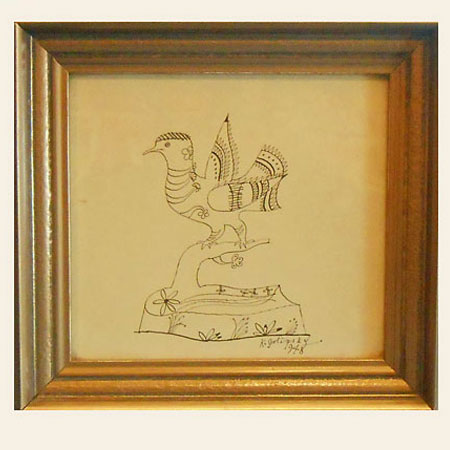SVOLÍNSKÝ, KAREL. HOLOUBEK. Kresba tuší, sign. K. Svolinský 1948.