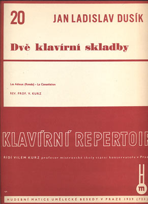 DUSÍK, LADISLAV JAN: DVĚ KLAVÍRNÍ SKLADBY. - 1939.
