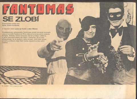 FANTOMAS SE ZLOBÍ. - 1965. Jean Marais. Louis de Funes.