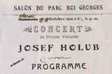 JOSEF HOLUB. Houslový virtuos a hudební skladatel. - portrét 1933, program - 1921.