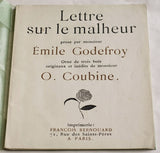 Coubine - GODEFROY; ÉMILE: LETTRE SUR LE MALHEUR. - 1919. Paris; Bernouard. Dřevoryty OTAKAR KUBÍN.