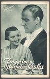 JEN JEDNOU PŘÍCHÁZÍ LÁSKA. - 1933.