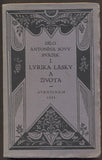SOVA, ANTONÍN: LYRIKA LÁSKY A ŽIVOTA. - 1922.
