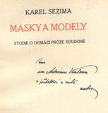 SEZIMA, KAREL (pseud.): MASKY A MODELY. - 1930.