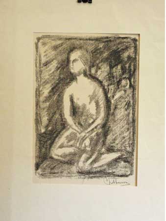 JAN ŠTURSA. KLEČÍCÍ DÍVKA. Litografie, 200x140, sign.