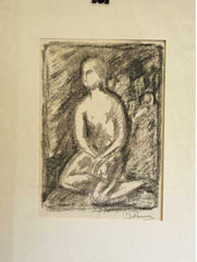 JAN ŠTURSA. KLEČÍCÍ DÍVKA. Litografie, 200x140, sign.