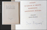 RILKE, REINER MARIA: PÍSEŇ O LÁSCE A SMRTI KORNETA KRYŠTOFA RILKA. - 1958.