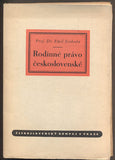 SVOBODA, EMIL. RODINNÉ PRÁVO ČESKOSLOVENSKÉ. - 1946.
