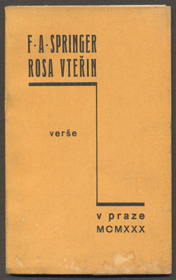 SPRINGER, F. A.: ROSA VTEŘIN. - 1930.