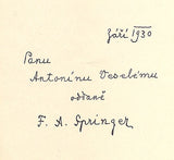 SPRINGER, F. A.: ROSA VTEŘIN. - 1930.
