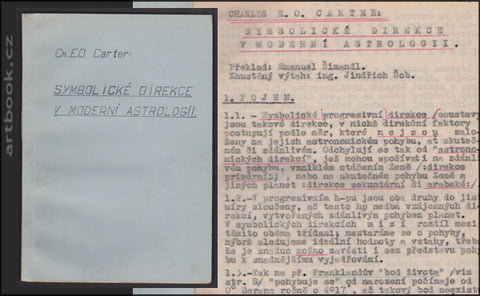CARTER, CHARLES E. O.: SYMBOLICKÉ DIREKCE V MODERNÍ ASTROLOGII. - 1948.
